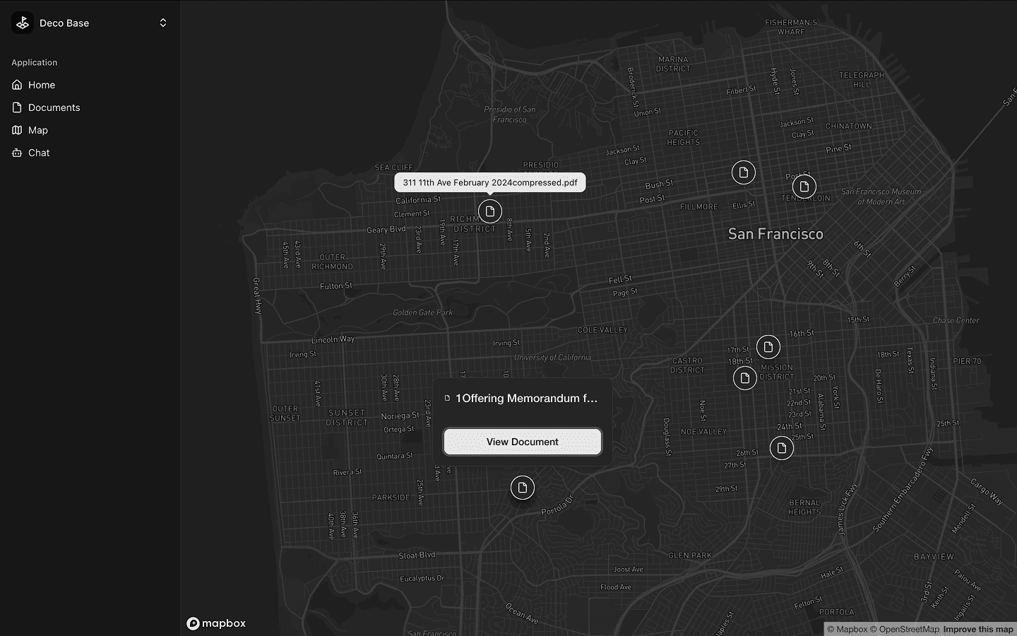 Map View with layered real estate data